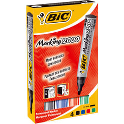 BIC 8209112 marqueur indélébile Noir, Bleu, Vert, Rouge 4 pièce(s)