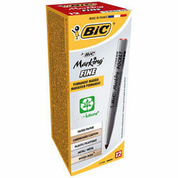 BIC Marking Pocket 1445 marqueur indélébile Pointe ogive Rouge 12 pièce(s)