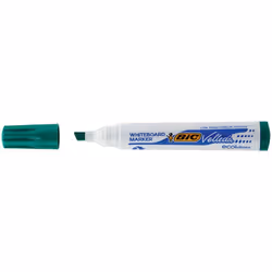 BIC Velleda Whiteboard Marker 1751, 12 pièce(s), Vert, Pointe biseautée, Blanc, Plastique, Rond