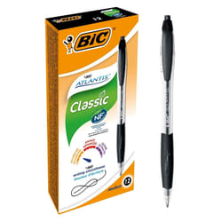 BIC Atlantis Classic Noir Stylo à bille rétractable par rotation Moyen 12 pièce(s)