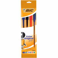 BIC 872725, Clip, Stylo à bille, Rechargeable, Noir, Bleu, Vert, Rouge, 4 pièce(s), Fin