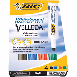 BIC Whiteboard Marker 1711, 4 pièce(s), Multicolore, Pointe ogive, Plastique, Rond, 1,9 mm