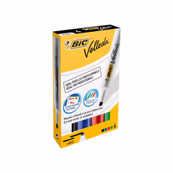 BIC Velleda 1791, 4 pièce(s), Noir, Bleu, Vert, Rouge, Pointe biseautée, Multicolore, Plastique, Moyen
