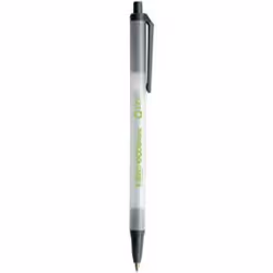 BIC Clic Stic, Clip, Stylo à bille rétractable avec clip, Noir, Moyen