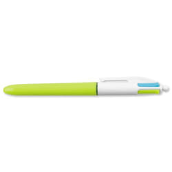 BIC 4 Colours Vert, Rose, Violet, Turquoise Stylo à bille rétractable avec clip Moyen 12 pièce(s)