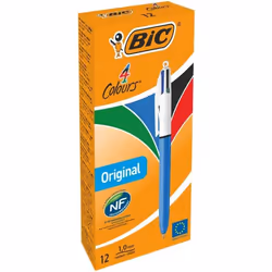 BIC 982866 stylo à bille Noir, Bleu, Vert, Rouge Stylo à bille rétractable avec clip Moyen 12 pièce(s)