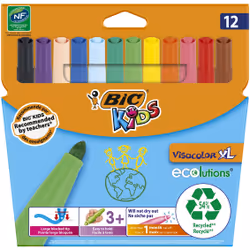BIC 8922231, 12 couleurs, Multicolore, Pointe ogive, Multicolore, Rond, 3 an(s)