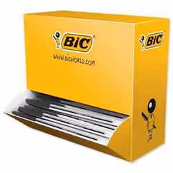 BIC Cristal Medium, Clip, Stylo à bille, Noir, 100 pièce(s), Moyen