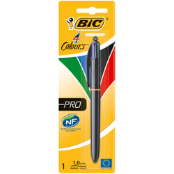 BIC 4 Colours Pro Noir, Bleu, Vert, Rouge Stylo à bille rétractable avec clip 1 pièce(s)