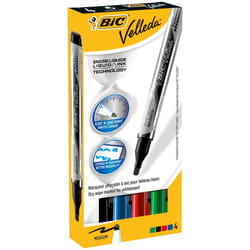 BIC Velleda Liquid Ink Pocket marqueur 4 pièce(s) Pointe ogive Noir, Bleu, Vert, Rouge