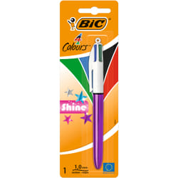 BIC Shine Noir, Bleu, Vert, Rouge Stylo à bille multifonctions Moyen 1 pièce(s)