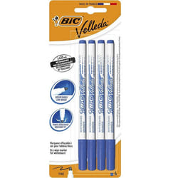 Feutre effaçable à sec - BIC - Velleda 1721 - 4 pièces - Pointe fine - Encre bleue