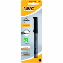 BIC Marking Pocket 1445 marqueur indélébile Pointe ogive Noir 12 pièce(s)