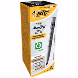 BIC Marking Pocket 1445 marqueur indélébile Pointe ogive Noir 12 pièce(s)