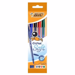 BIC 982862, Clip, Stylo à bille, Rechargeable, Noir, Bleu, Vert, Rouge, 4 pièce(s), Moyen