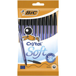 BIC Cristal Soft Noir Stylo à bille Moyen 10 pièce(s)
