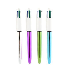 BIC 4-COLOURS SHINE Noir, Bleu, Vert, Rouge 12 pièce(s)