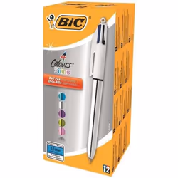 BIC 4-COLOURS SHINE Noir, Bleu, Vert, Rouge 12 pièce(s)