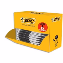 BIC Atlantis Classic, Stylo à bille rétractable avec clip, Rechargeable, Noir, 36 pièce(s)