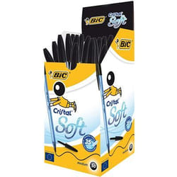 BIC Cristal Soft Noir Stylo à bille Moyen 50 pièce(s)
