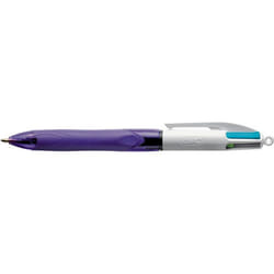 Stylo bille BIC GRIP FASHION 4 couleurs - Rétractable