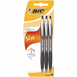 BIC 931946 stylo à bille Noir Stylo à bille rétractable avec clip Moyen 3 pièce(s)