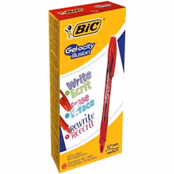 BIC Gel-ocity illusion, Stylos à encre gel avec bouchon, Rouge, Rouge, Ambidextre, Moyen, 0,3 mm