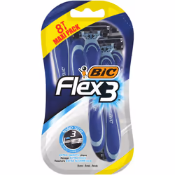 BIC Flex 3, Rasoir droit, Bleu, CE, 8 pièce(s)