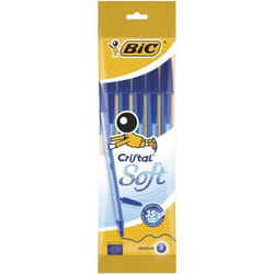 BIC Stylo-bille cristal soft bleu x5