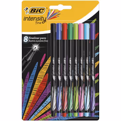 BIC Intensity Fine, Fin, 8 couleurs, Noir, Bleu, Vert, Bleu clair, Vert clair, Rose, Violet, Rouge, 0,8 mm, 0,4 mm, Multicolo ...