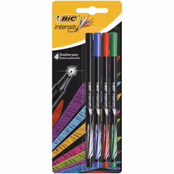 BIC 942082, Fin, 4 couleurs, Noir, Bleu, Vert, Rouge, Pointe ogive, 0,8 mm, 0,4 mm