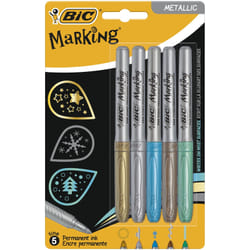 BIC 942861 marqueur indélébile Pointe ogive Bleu, Bronze, Or, Vert, Argent 5 pièce(s)