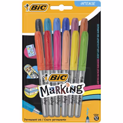 BIC Marking, Noir, Bleu, Bleu clair, Vert clair, Orange, Pêche, Rose, Rouge, Turquoise, Jaune, Pointe ogive, Multicolore, 1,8 ...