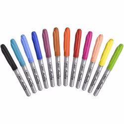 BIC Marking marqueur indélébile Pointe ogive Noir, Bleu, Bleu clair, Vert clair, Orange, Pêche, Rose, Rouge, Turquoise, Jaune 12 pièce(s)
