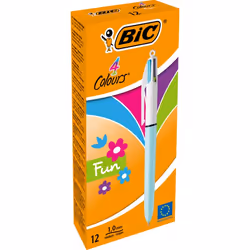 BIC 982870, Clip, Stylo à bille multifonctions, Rechargeable, Vert, Rose, Violet, Turquoise, 12 pièce(s)
