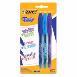 BIC 943457, Stylos rétractables à encre gel, Noir, Bleu, Rouge, Bleu, Violet, Moyen, 0,3 mm, 0,7 mm