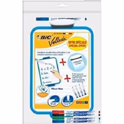 1 ardoise velleda 19x26cmeffacette + 5 feutres fins
