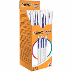 BIC Cristal Up, Clip, Stylo à bille, Bleu, 20 pièce(s), Moyen