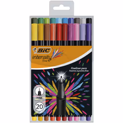 BIC 953035, Fin, 20 couleurs, Noir, Bleu, Marron, Vert, Gris, Bleu clair, Vert clair, Lilas, Orange, Rose, Violet, Rouge, Jau ...