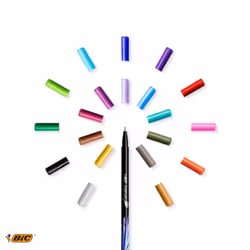 BIC 953035 stylo-feutre Fin Noir, Bleu, Marron, Vert, Gris, Bleu clair, Vert clair, Lilas, Orange, Rose, Violet, Rouge, Jaune 20 pièce(s)