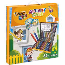 BIC Kids Activity Case Stylo à gel Crayon à la mine de graphite Boîte en métal