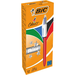 BIC 982877 stylo à bille Noir, Bleu, Vert, Rouge Stylo à bille rétractable avec clip Moyen 12 pièce(s)