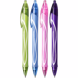 BIC 964826, Stylos rétractables à encre gel, Bleu, Couleurs assorties, Plastique, Bold, Ambidextre