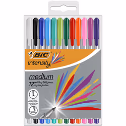 BIC 964893, Moyen, 12 couleurs, Noir, Bleu, Vert, Gris, Bleu clair, Vert clair, Orange, Rose, Violet, Rouge, 0,8 mm, 0,4 mm,  ...