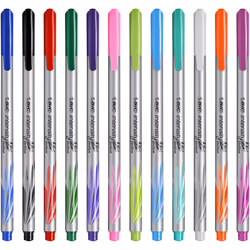 BIC 964893 stylo-feutre Moyen Noir, Bleu, Vert, Gris, Bleu clair, Vert clair, Orange, Rose, Violet, Rouge 12 pièce(s)