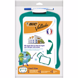 BIC 967261, Ardoise/tampon effaçable à sec pour enfants, Vert, Blanc