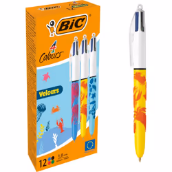 BIC 4 Colours, Stylo à bille multifonctions, Multicolore, 12 pièce(s), Moyen