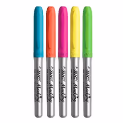 BIC 968410, 5 pièce(s), Bleu, Vert, Orange, Rose, Jaune, Pointe ronde, 1,8 mm, Moyen, Ampoule