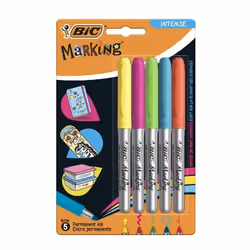 BIC 968410 marqueur 5 pièce(s) Pointe ronde Bleu, Vert, Orange, Rose, Jaune