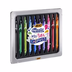 BIC My Box Of Colours, Stylos rétractables à encre gel, Noir, Bleu, Vert, Orange, Rose, Violet, Rouge, Turquoise, Multicolore ...